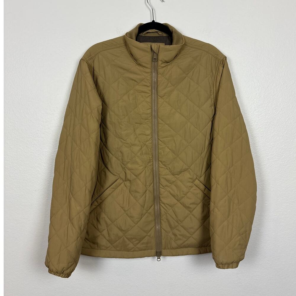 Taylor Stitch Vertical Full Zip Quilted Puffer Style Jacket Khaki Medium
